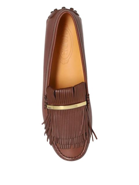 Tod's fringe-detail leather loafers - S202 BROWN - zdjęcie produktu nr 2