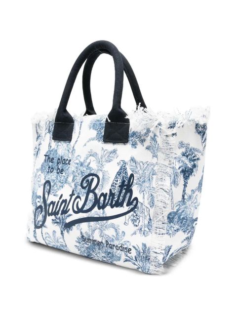MC2 Saint Barth Vanity frayed tote bag - White