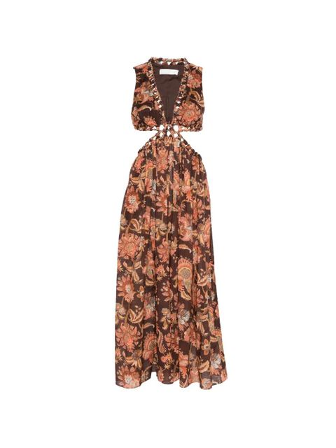 ZIMMERMANN Aster floral-print dress - Brown - zdjęcie produktu nr 1