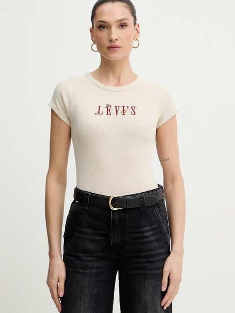 Levi's t-shirt damski kolor beżowy 003R2 - zdjęcie produktu nr 1