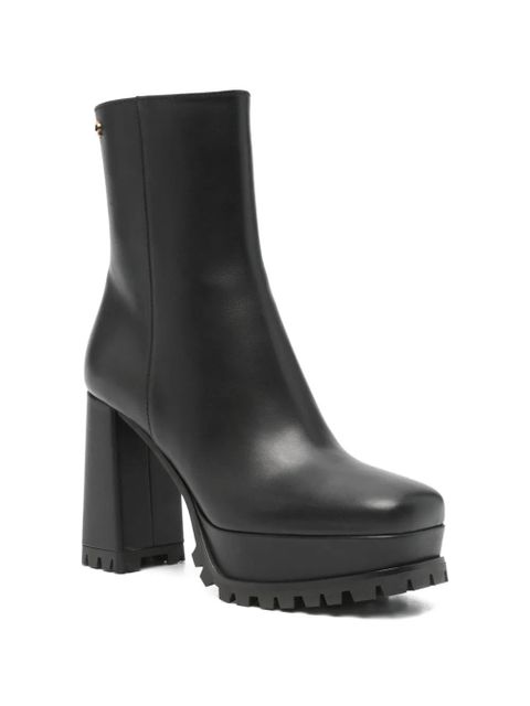 Gianvito Rossi block-heel leather ankle boots - Black - zdjęcie produktu nr 2