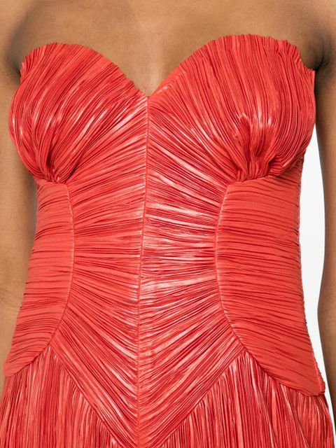 Cult Gaia Ashika pleated strapless dress - Red