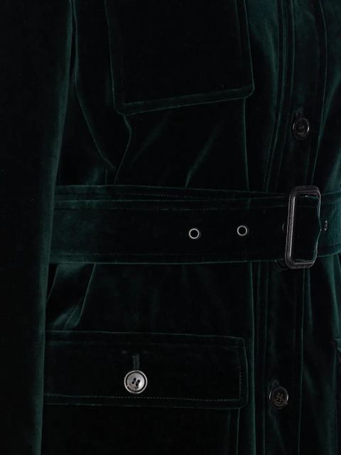 Saint Laurent belted velvet jacket - Green