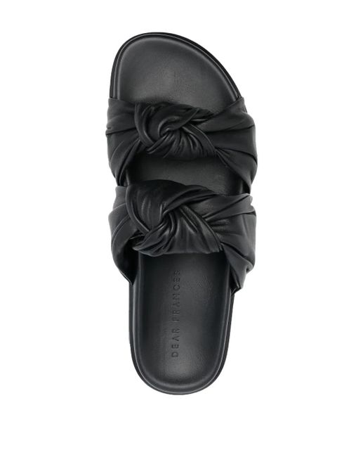 Dear Frances calf leather flip flops - Black