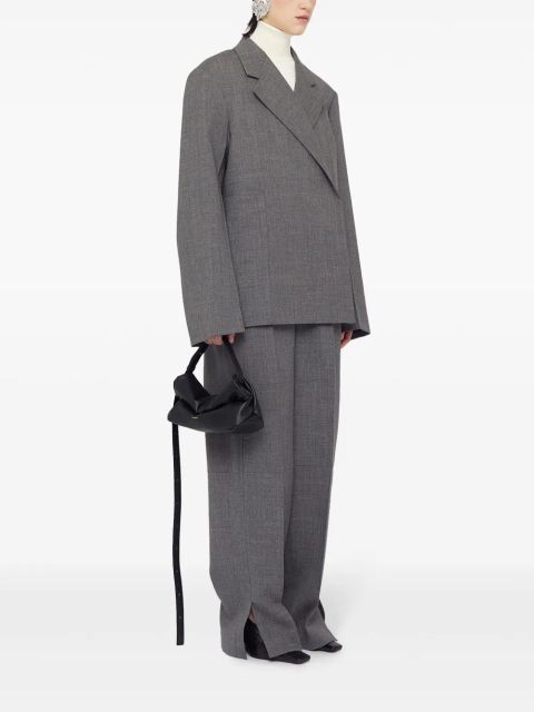 Jil Sander small Rollup leather shoulder bag - Black