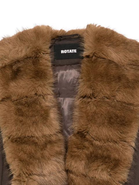 ROTATE BIRGER CHRISTENSEN faux fur collar coat - Brown