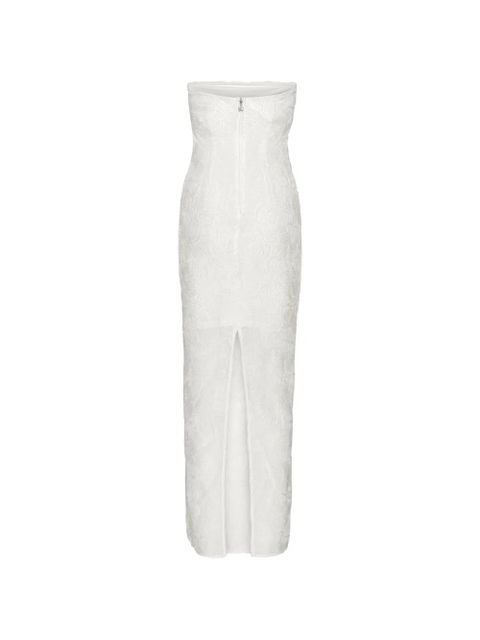 ROTATE BIRGER CHRISTENSEN floral mesh tube dress - White