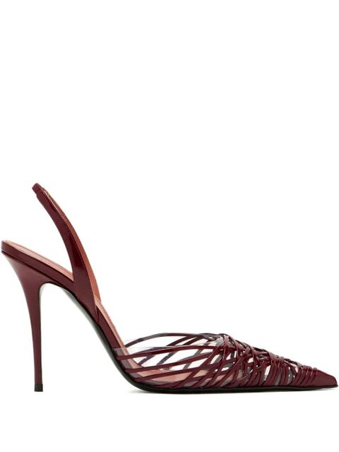Amina Muaddi Lori woven slingback pumps - Red - zdjęcie produktu nr 1