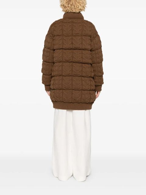Max Mara chunky-knit padded coat - Brown
