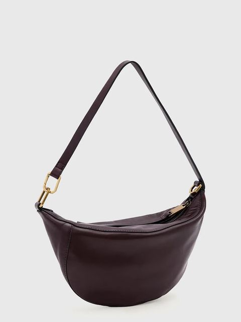 AllSaints torebka skórzana kolor brązowy W546XD - zdjęcie produktu nr 2