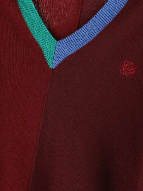 LOEWE colour-block asymmetric sweater - Red