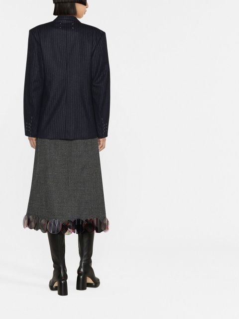 Maison Margiela pinstripe double-breasted wool blazer - Blue