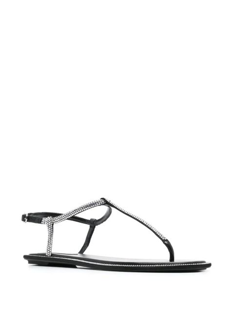 René Caovilla Diana rhinestone-embellished flat sandals - Black - zdjęcie produktu nr 2