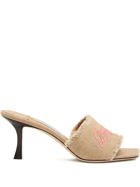 Jimmy Choo 70mm Alexia embroidered-logo sandals - Neutrals - zdjęcie produktu nr 1