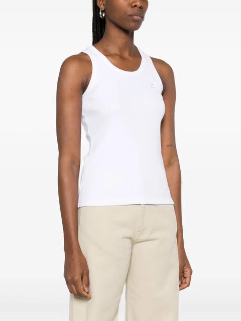 Coperni logo ribbed tank top - White