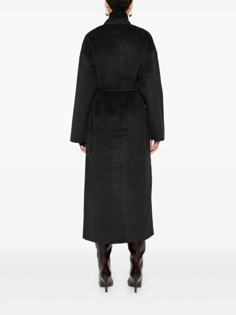 ANINE BING self-tie wool-cashmere coat - Grey