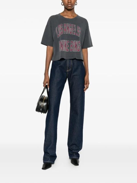 ANINE BING Johnny logo T-shirt - Grey - zdjęcie produktu nr 2