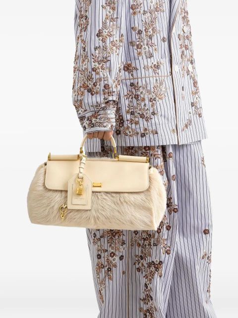 Dolce & Gabbana My Sicily fur-panel tote bag - Neutrals - zdjęcie produktu nr 2