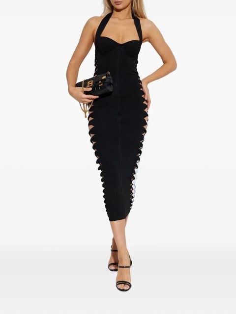 Balmain cut out-detailed midi dress - Black