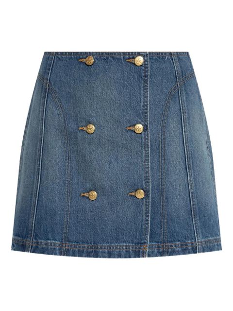 Ulla Johnson button-embellished denim skirt - Blue - zdjęcie produktu nr 1