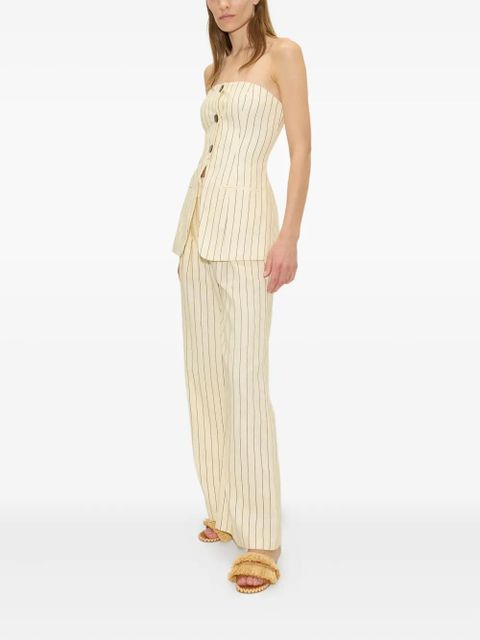 Simon Miller Bloo pinstripe linen trousers - Neutrals
