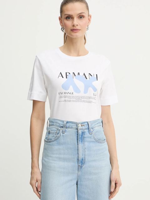 Armani Exchange t-shirt bawełniany damski kolor biały XW001348 AF17172 - zdjęcie produktu nr 1