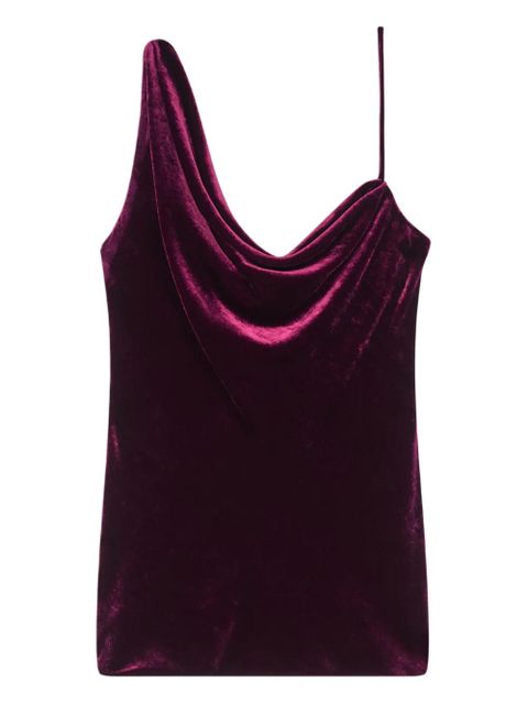DRIES VAN NOTEN cowl-neck velvet top - Purple - zdjęcie produktu nr 1
