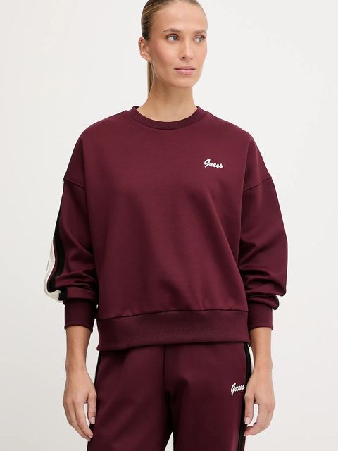 Guess bluza FABIA damska kolor bordowy z aplikacją V5BQ03 KCX22 - zdjęcie produktu nr 1