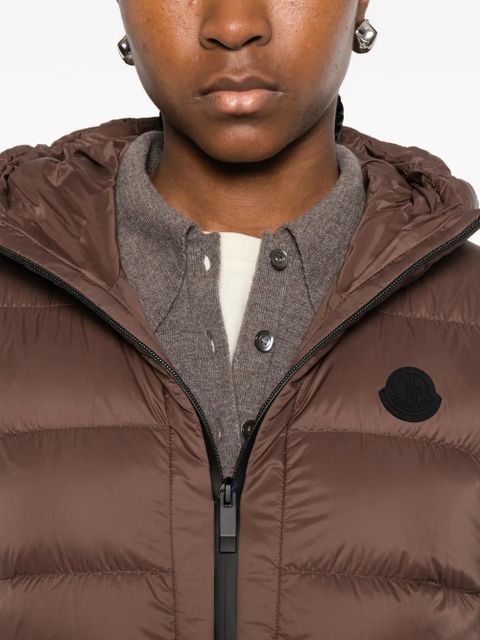 Moncler Melia hooded down gilet - Brown