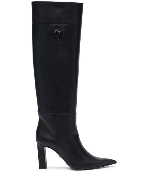Versace Medusa Head plaque knee boots - Black - zdjęcie produktu nr 1