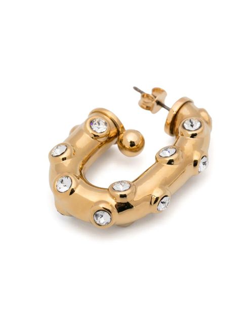 Rabanne crystal chunky hoop earrings - Gold
