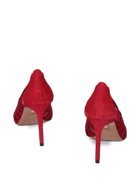 Aquazzura 85mm Peep scalloped-cut pumps - Red - zdjęcie produktu nr 2