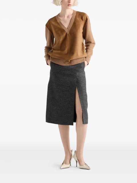 Prada front-slit skirt - Grey - zdjęcie produktu nr 2