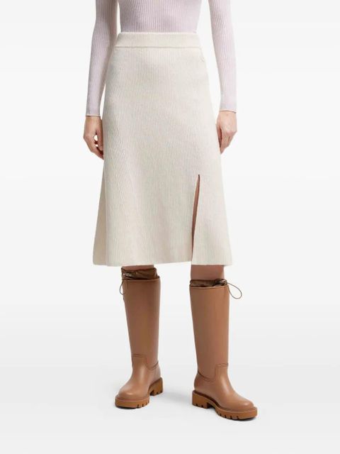 Moncler ribbed side-split midi skirt - White - zdjęcie produktu nr 2