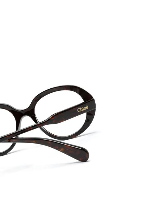 Chloé Eyewear tortoiseshell round-frame glasses - Brown