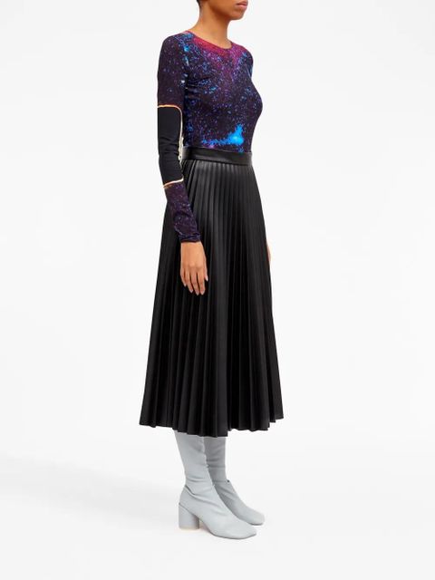 MM6 Maison Margiela pleated midi skirt - Black
