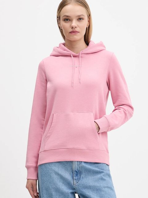 Tommy Jeans bluza damska kolor różowy z kapturem z nadrukiem DW0DW21963 - zdjęcie produktu nr 1