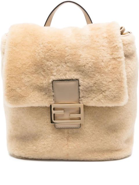 FENDI shearling backpack - Neutrals - zdjęcie produktu nr 1