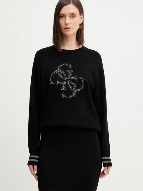 Guess sweter SYLVIE damski kolor czarny lekki W5BR42 Z26I2