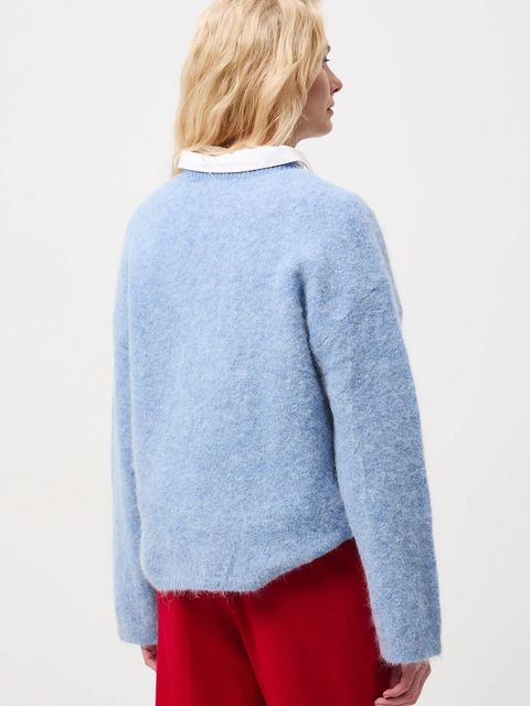 Medicine sweter z wełną alpaki kolor niebieski