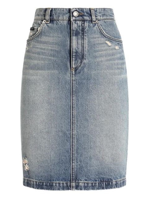 Dolce & Gabbana distressed denim mini skirt - Blue - zdjęcie produktu nr 1