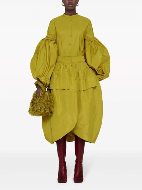 Jil Sander pleated taffeta midi skirt - Yellow - zdjęcie produktu nr 2