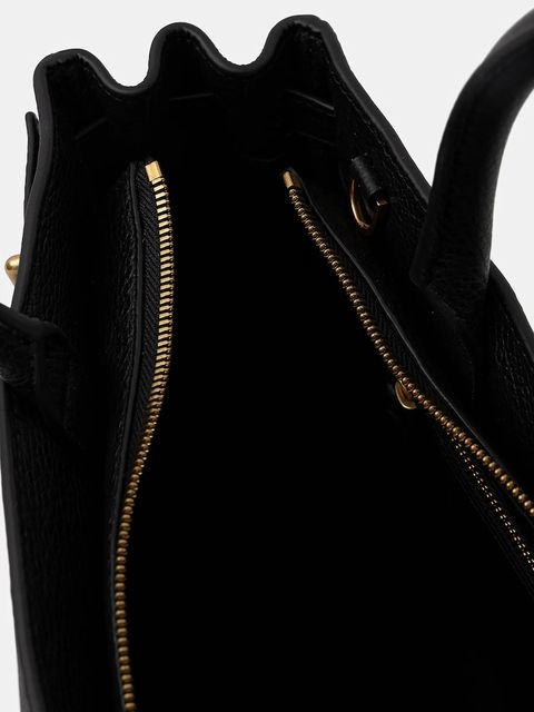 Tommy Hilfiger torebka skórzana kolor czarny AW0AW17925