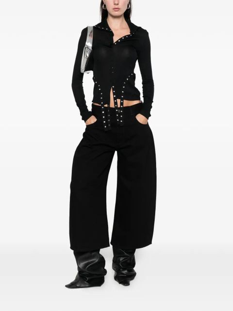 The Attico belt loops wide-leg jeans - Black