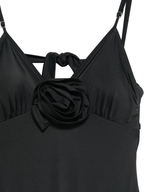 Moschino floral-appliqué swimsuit - Black
