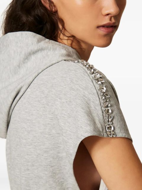 TWINSET embroidered hoodie - Grey