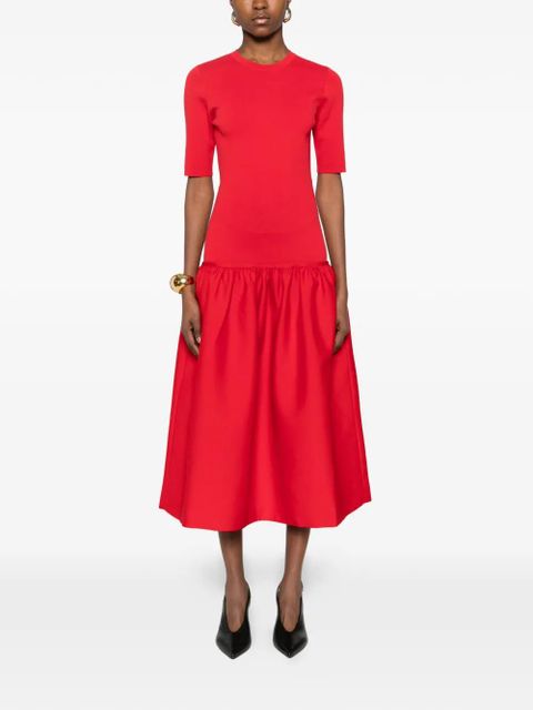 TOTEME twinflower tee gathered midi dress