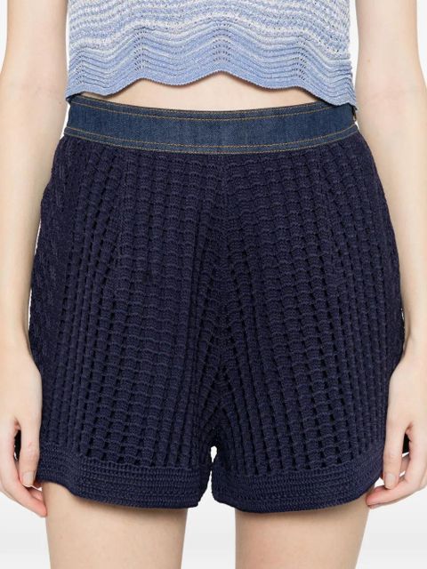 SANDRO knit trim shorts - Blue