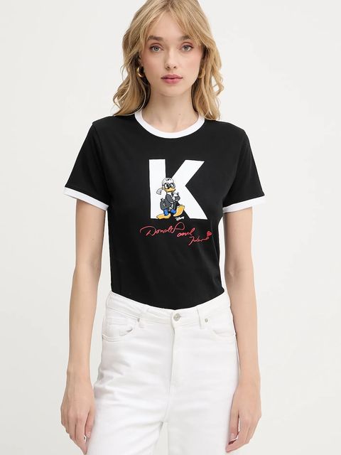 Karl Lagerfeld t-shirt bawełniany KL X DISNEY damski kolor czarny A3W17089 - zdjęcie produktu nr 1