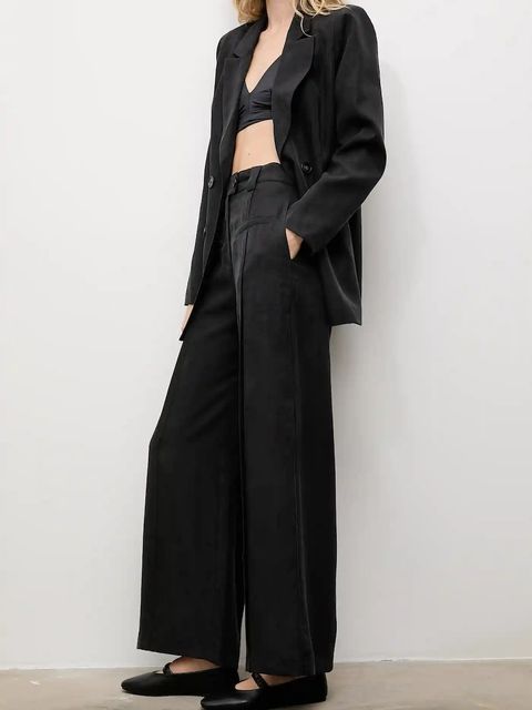 Answear.LAB spodnie damskie kolor czarny szerokie high waist